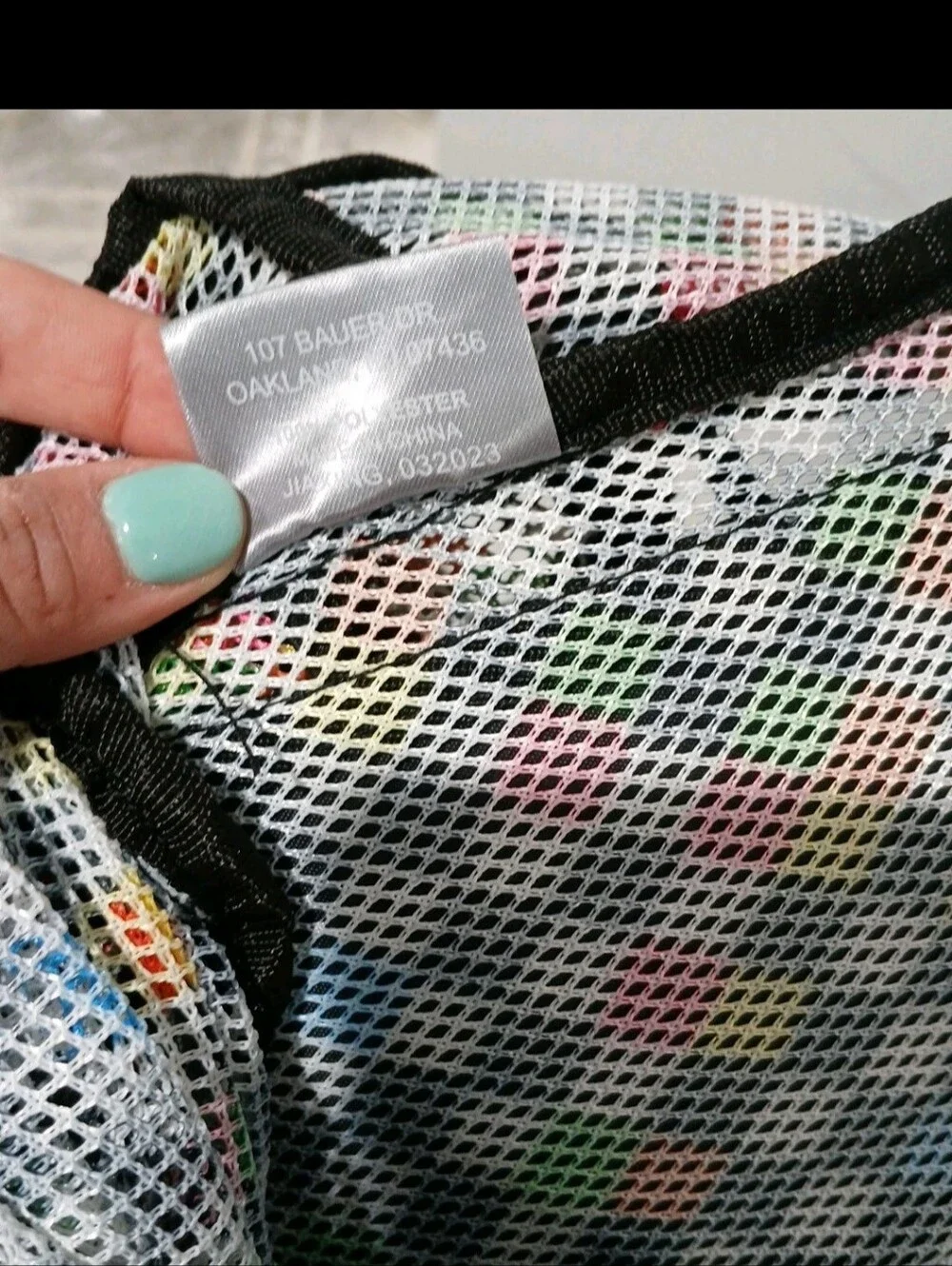 J WORLD Multi-Color Mesh Backpack Checker Geometric Print Bookbag Gym School